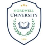 blue gold elegant clean badge university logo